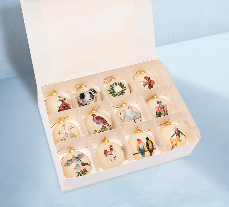 The 12 Days of Christmas Hand-Painted Ornament Set